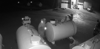 Several large propane tanks.