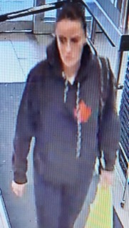 Person wearing a dark hooded sweatshirt