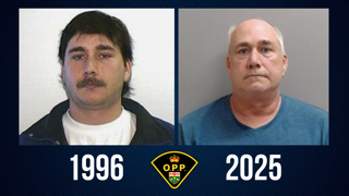 Man with mustache, 1996. Man, balding, 2025.