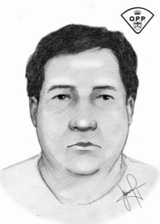 Sketch of a man with short dark hair and a slight double chin.