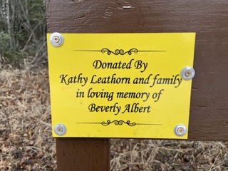 Donated by Kathy Leathorn and family in loving memory of Beverly Albert