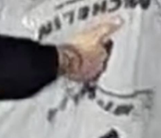 Close-up of a hand holding a small, golden-brown pastry