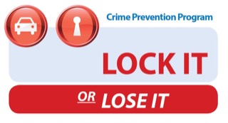 Car icon, key icon, LOCK IT, or LOSE IT