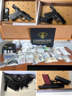 Firearms and ammunition seized.