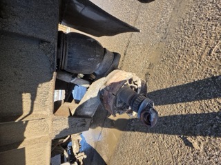 Damaged car undercarriage