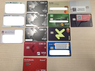 Stacked credit and debit cards