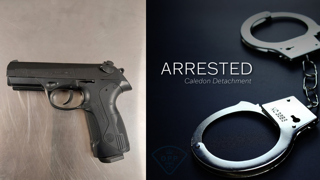 Handgun and handcuffs