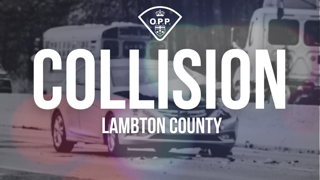 O.P.P. emblem. Collision. Lambton County.