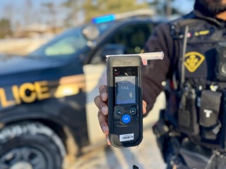 Breathalyzer displaying FAIL