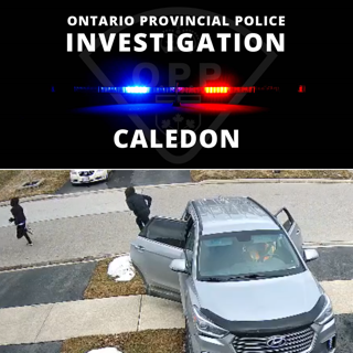 Gray Hyundai sedan with flashing red and blue lights.