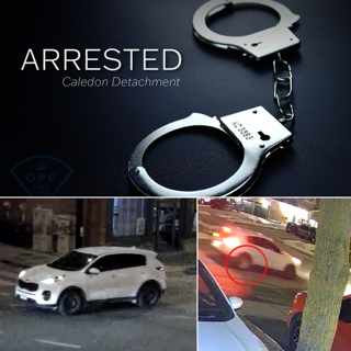 Silver handcuffs. ARRESTED Caledon Detachment